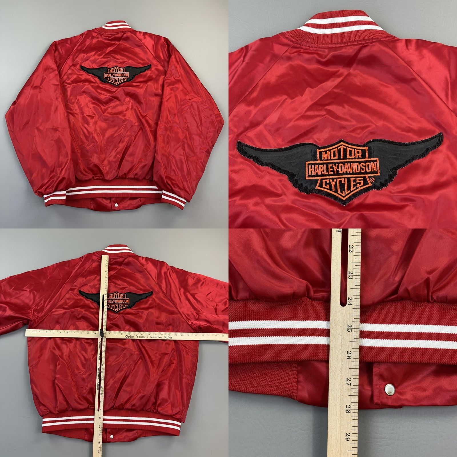 Vintage Vintage Hartwell Jacket Mens XL Satin Bomber Harley Owners Group Patch USA 90s Size US XL / EU 56 / 4 - 8 Thumbnail