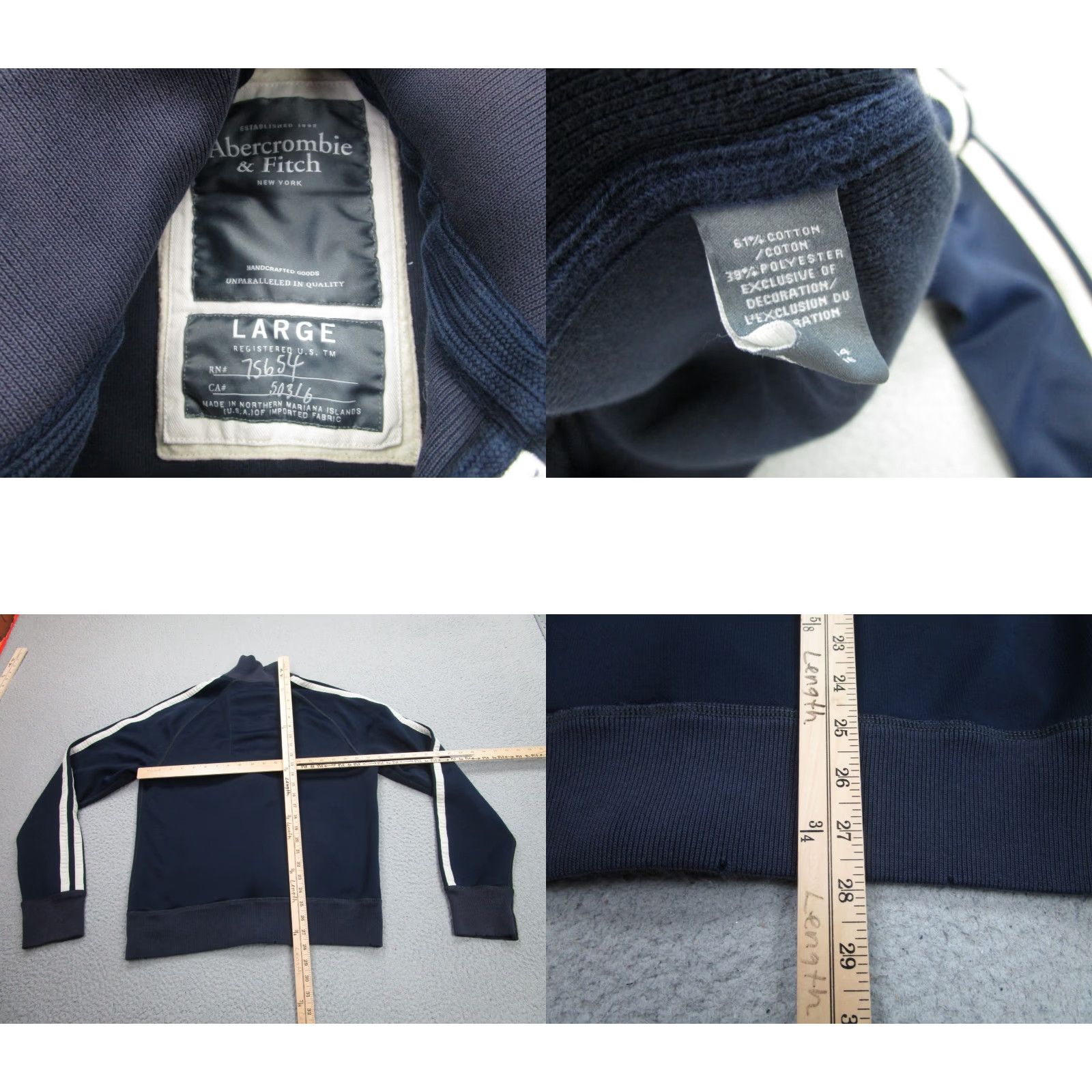 Abercrombie & Fitch VINTAGE Abercrombie & Fitch Track Jacket Mens L Blue Preppy Grunge Academia Shirt Size US L / EU 52-54 / 3 - 8 Thumbnail