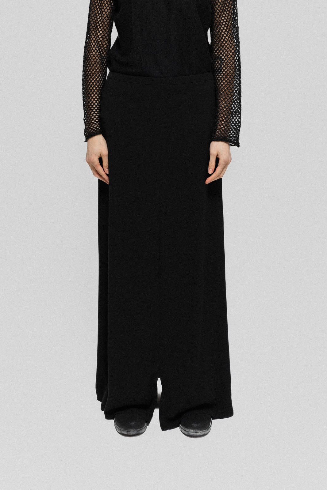 image of Ann Demeulemeester - Fw01 Maxi Skirt With Front And Back Zip in Black, Women's (Size 27)