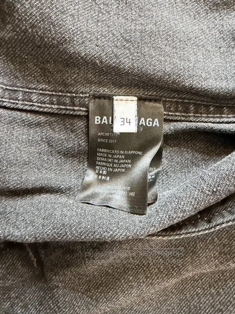 Balenciaga Balenciaga Denim Jacket with Back Logo Size XXS / US 00 / IT 34 - 4 Thumbnail
