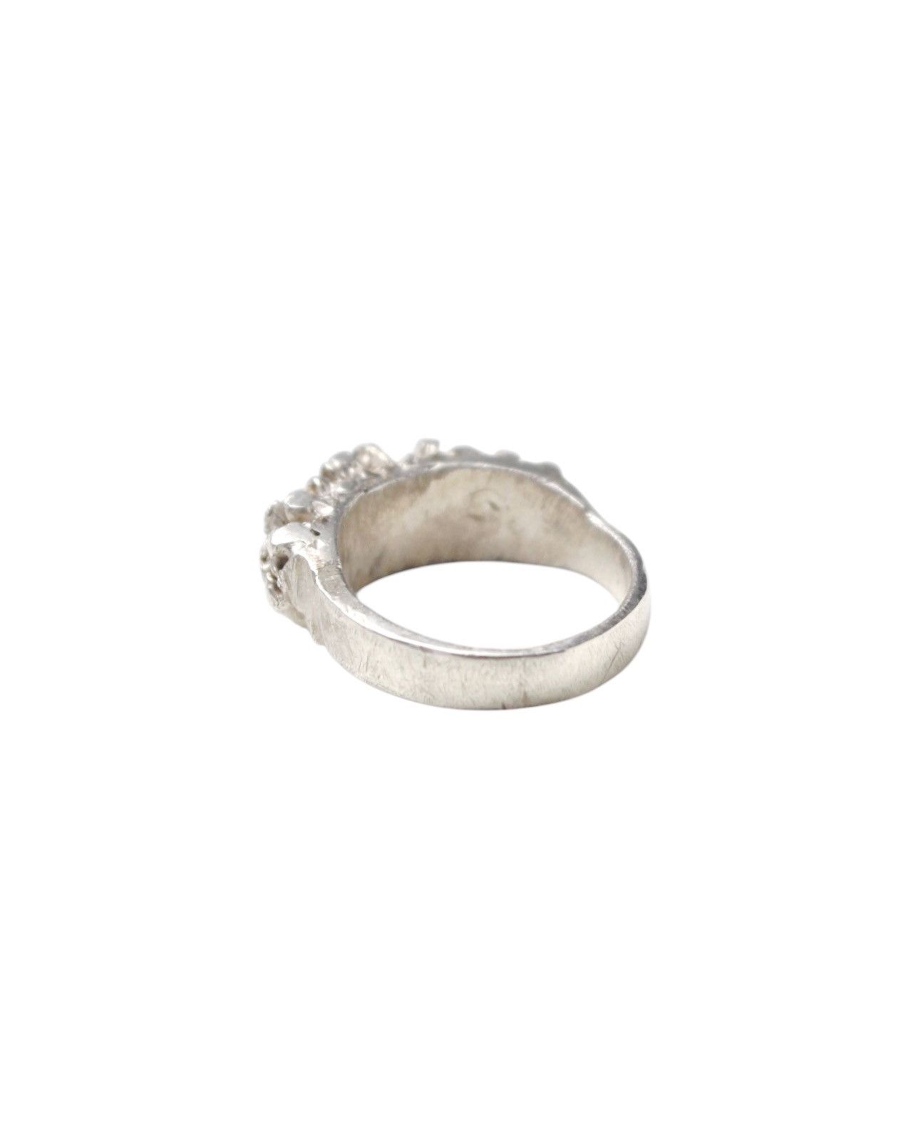 Vintage 2000S JAPANESE MADE SCULPTURAL SILVER CRUSTED RING Size ONE SIZE - 4 Thumbnail