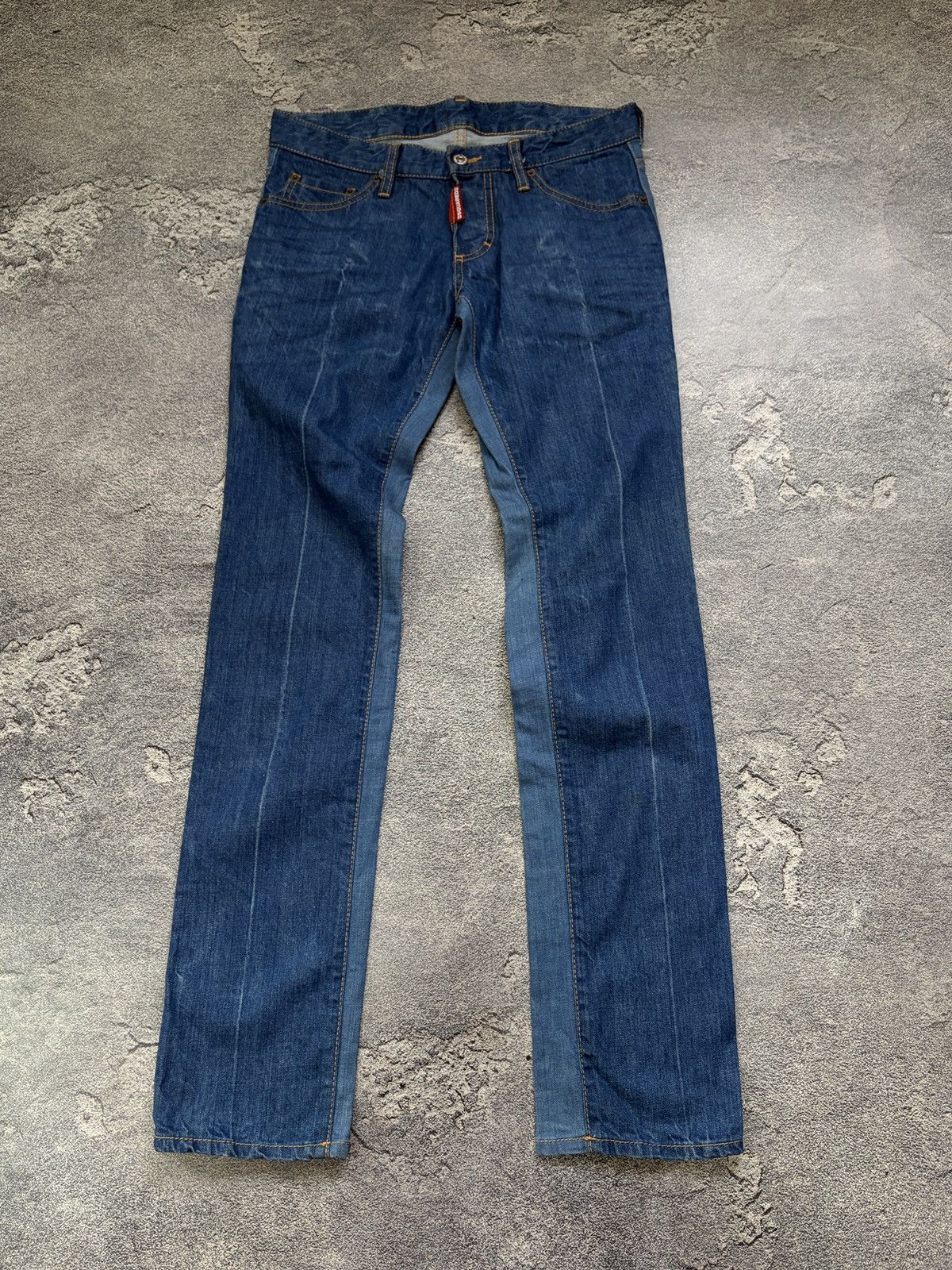 Dsquared2 **DSQUARED2 FW17 Two Tone Paneled Slim Jeans Blue Denim Size US 30 / EU 46 - 1 Thumbnail