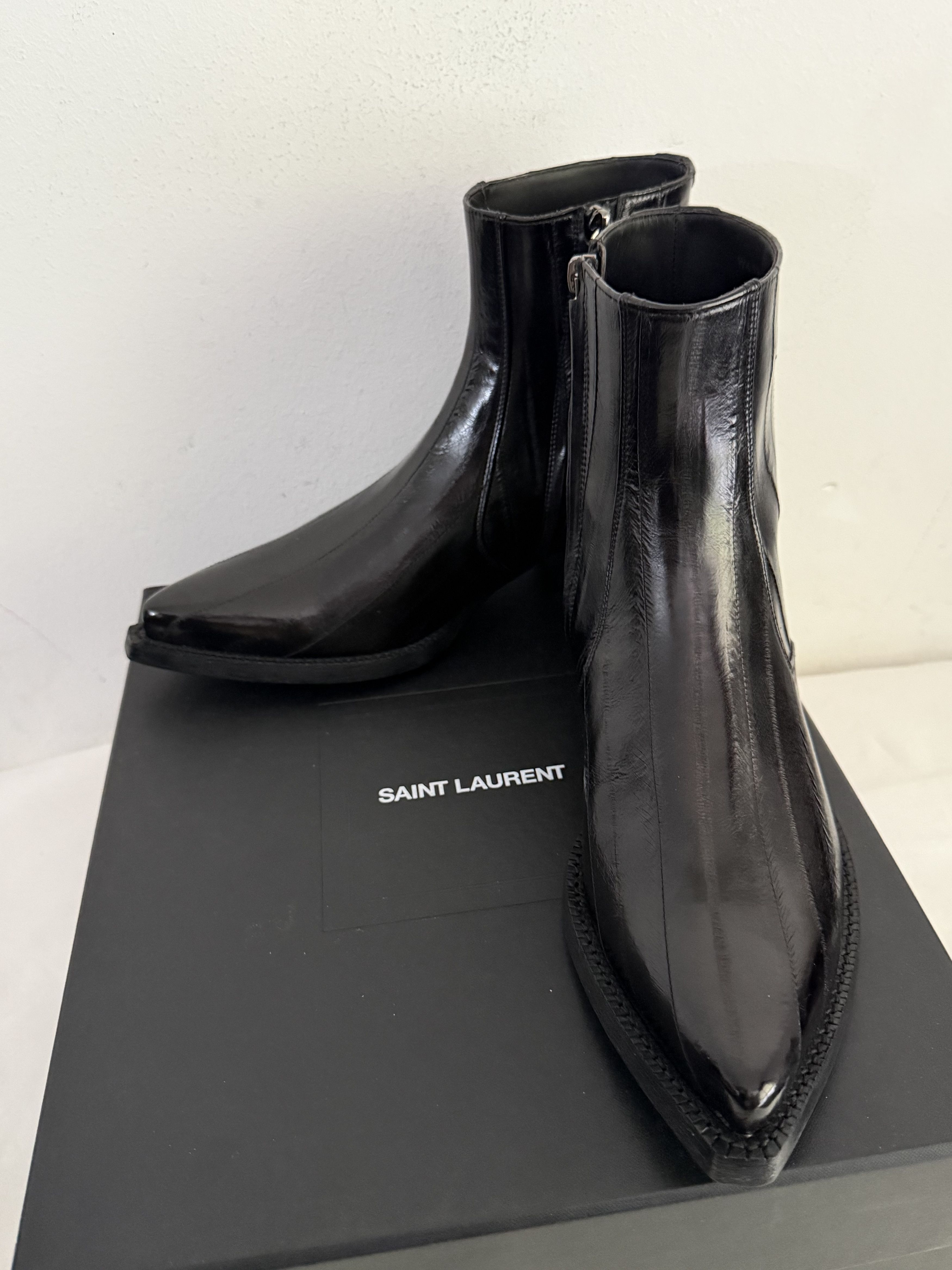 Saint Laurent Paris Genuine Eel Skin Lukas Zip Boots Size US 9.5 / EU 42-43 - 1 Thumbnail