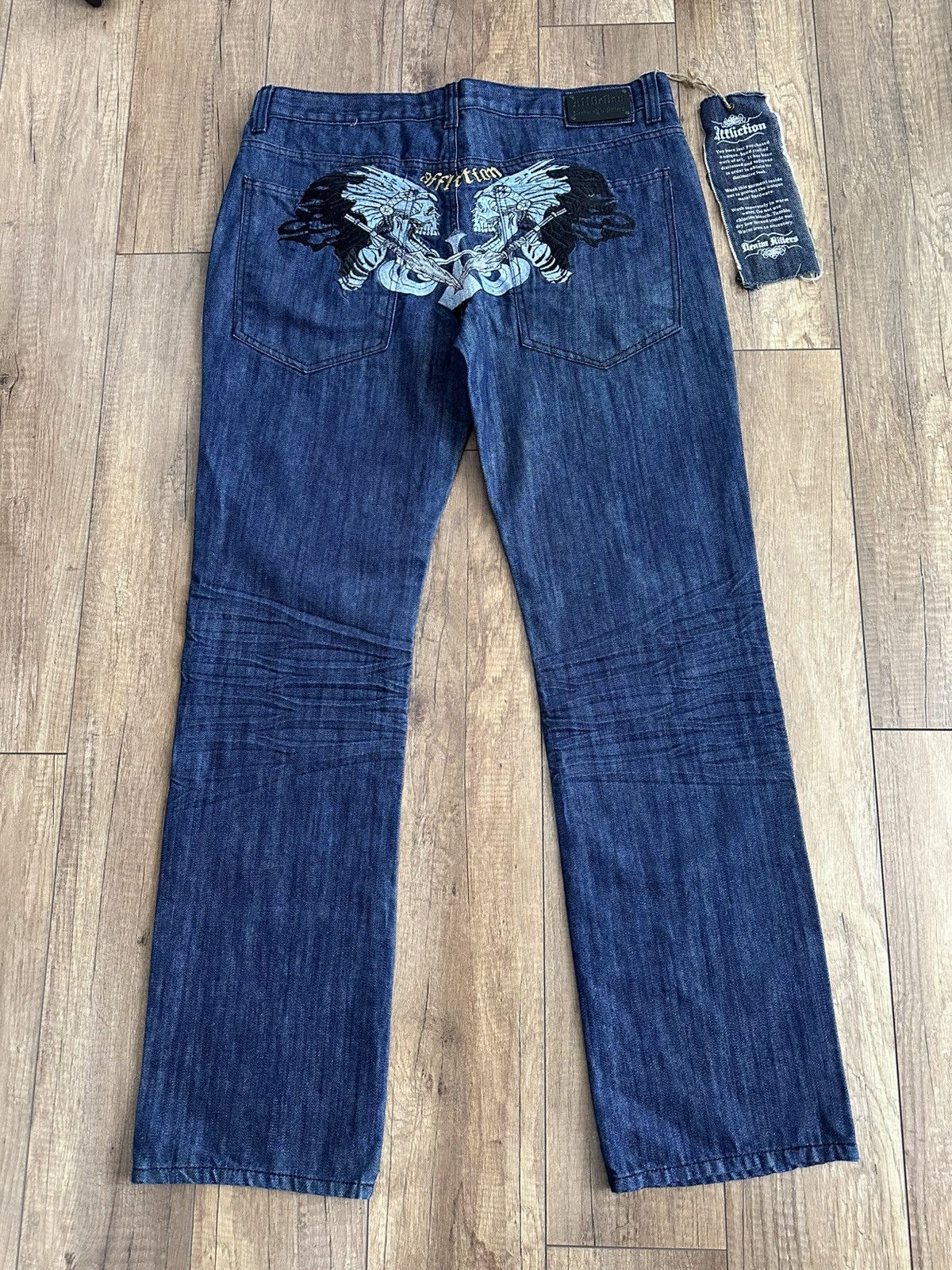 Affliction Affliction NEW Vintage Y2K Jeans Pants Embroidered Logo Size US 38 / EU 54 - 1 Thumbnail