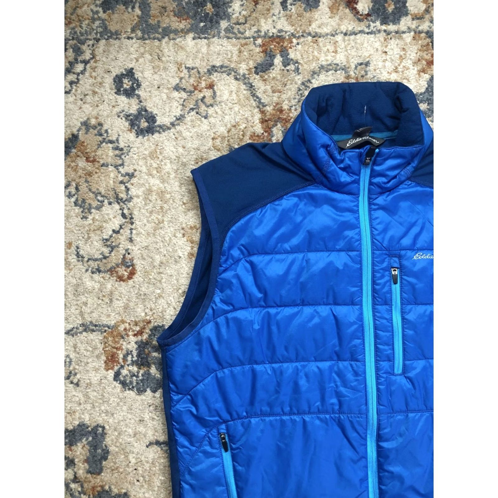 Eddie Bauer Eddie Bauer Vest Mens M Blue Quilted Puffer Freeheat Fleece Back Full Zip Vest Size US M / EU 48-50 / 2 - 3 Thumbnail