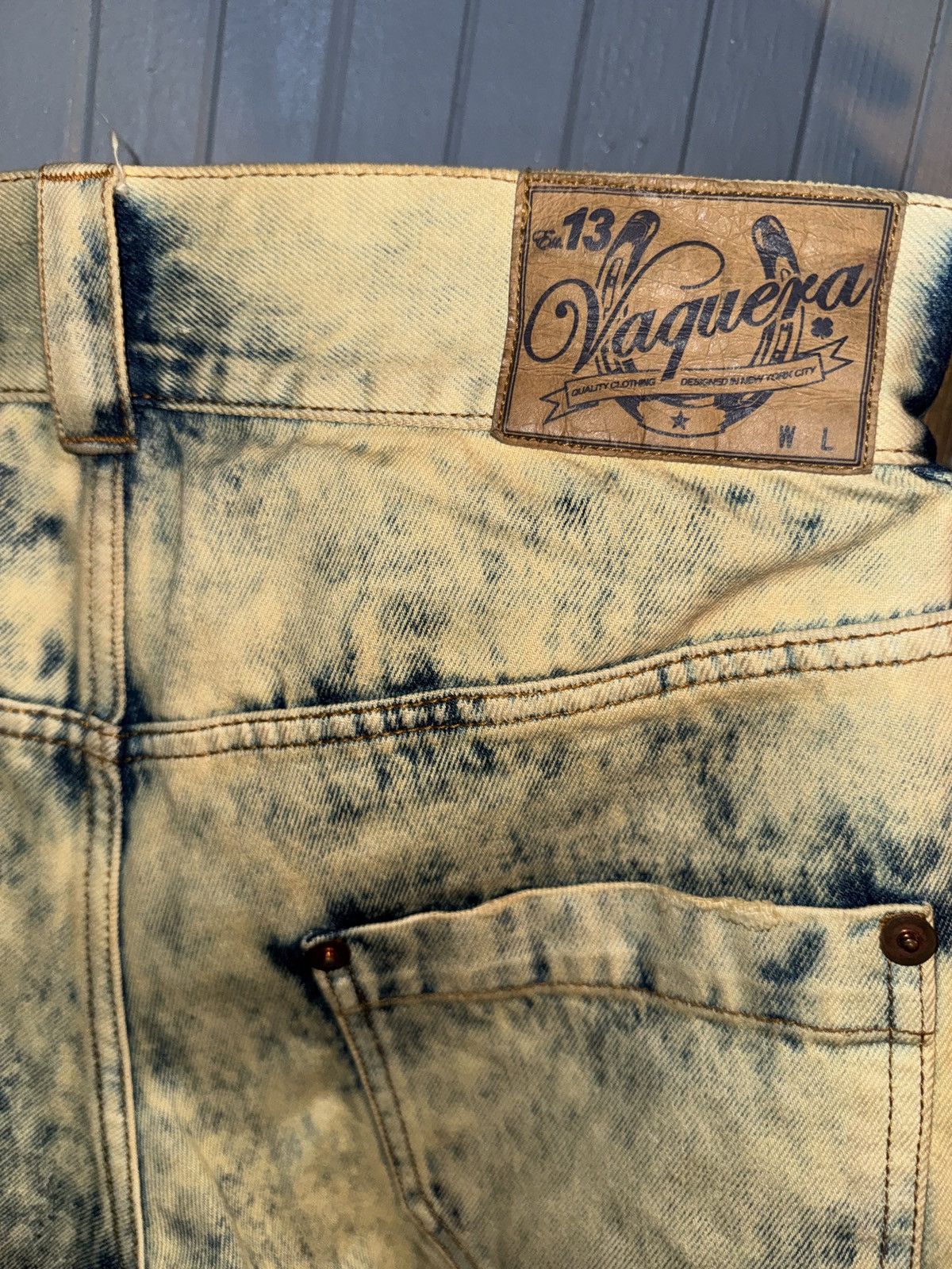Vaquera Vaquera Distressed Acid Wash Baggy Denim Made In Italy Size US 29 - 8 Thumbnail