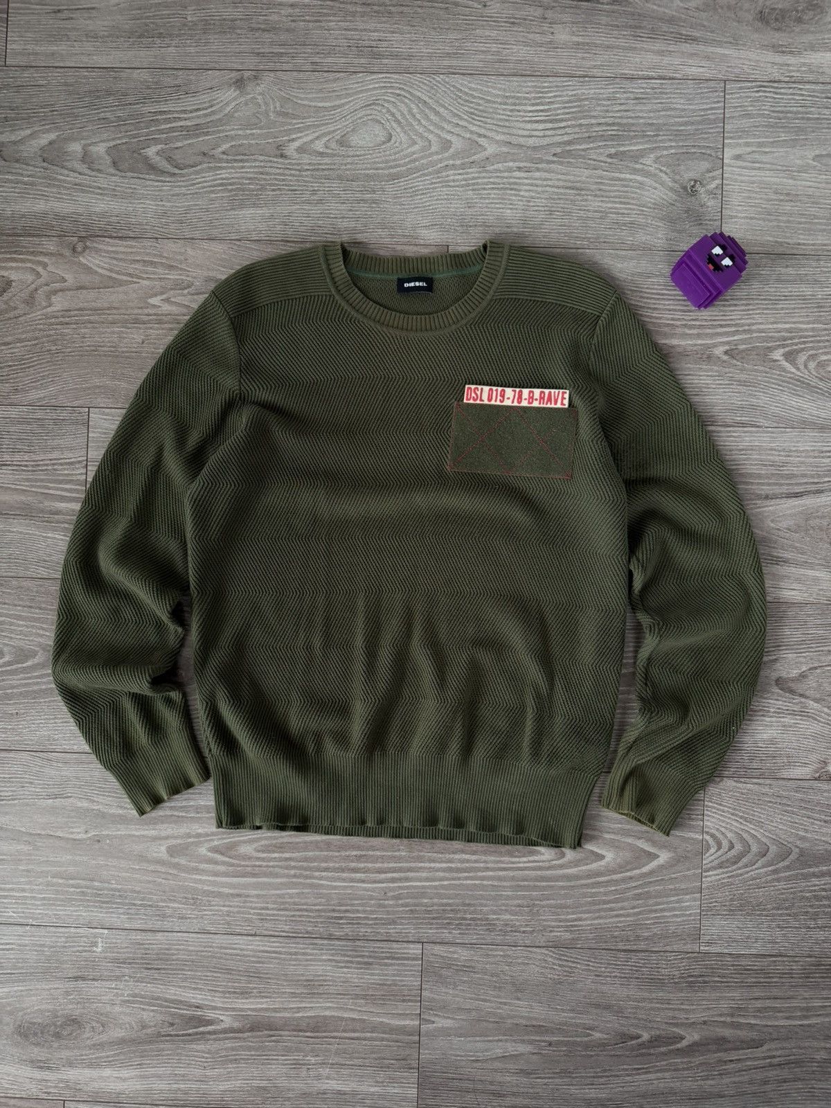 Archival Avant Garde Diesel Italy Made Military Knit Sweater