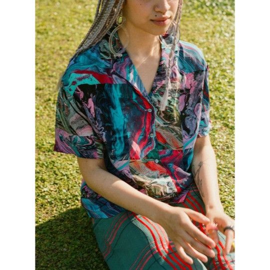 Tyler McGillivary Tyler McGillivary Kyle button down viscose Top sz S multicol Size S / US 4 / IT 40 - 1 Thumbnail
