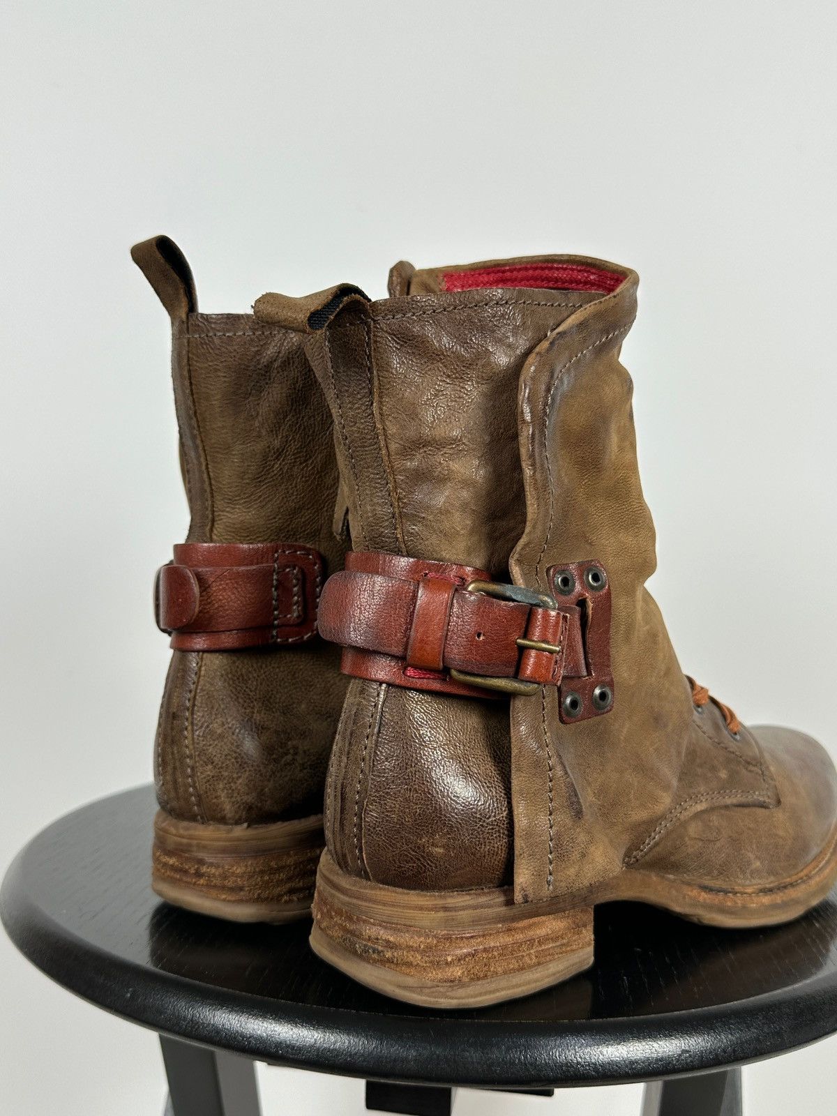 A.S.98 A.S.98. Airstep Brown Leather Biker Ankle Boots Size US 7 / IT 37 - 3 Thumbnail