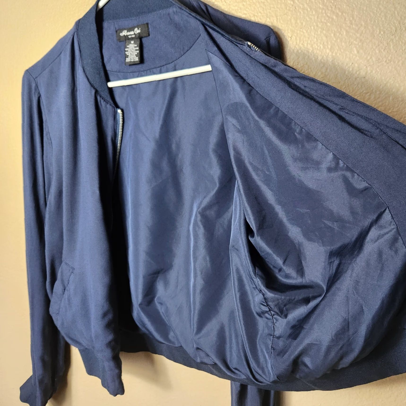 Vintage Francescas Bomber Jacket-Size M Navy Blue Short Sleeve Long Sleeve ZIP Embroidered Patch Roller Blade Ladies Jacket Size M / US 6-8 / IT 42-44 - 7 Thumbnail