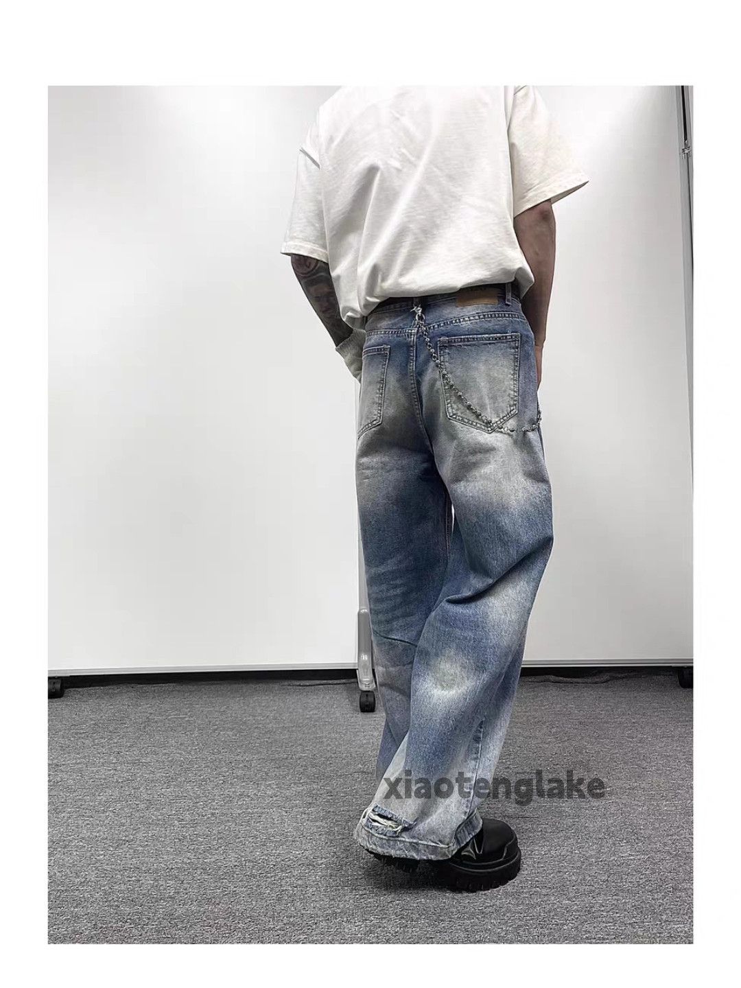 Jean × Vintage washed faded cleanfit yuppie loose baggy jeans Size US 30 / EU 46 - 4 Thumbnail