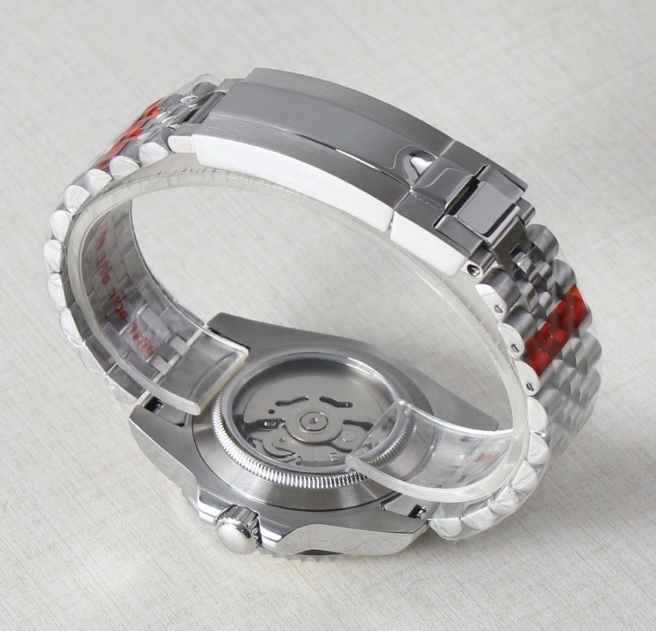 Japanese Brand Seiko Mod Gmt-Master 2 Black Yellow Steel Watch Jubilee 41mm Size ONE SIZE - 4 Thumbnail