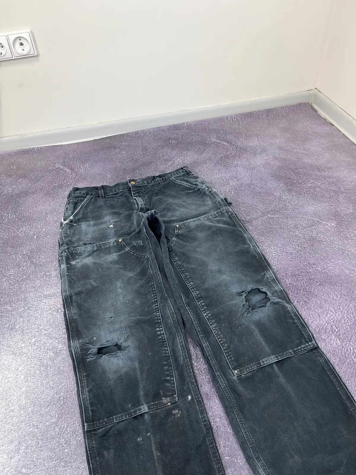 Carhartt Vintage 90s Carhartt Double Knee Faded Work Baggy Pants Size US 33 - 4 Thumbnail