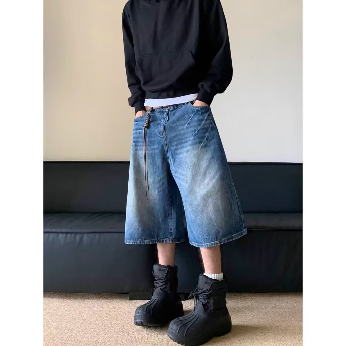 Japanese Brand × Jean Blue casual retro washed straight denim shorts Size US 32 / EU 48 - 1 Thumbnail
