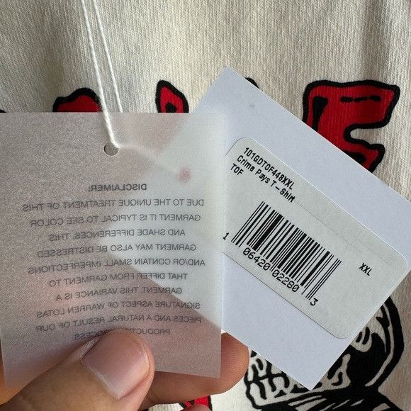 Designer × Warren Lotas NWT WARREN LOTAS CRIMES PAY WHITE T-SHORT SZ 2XL XXL Size US XXL / EU 58 / 5 - 5 Thumbnail