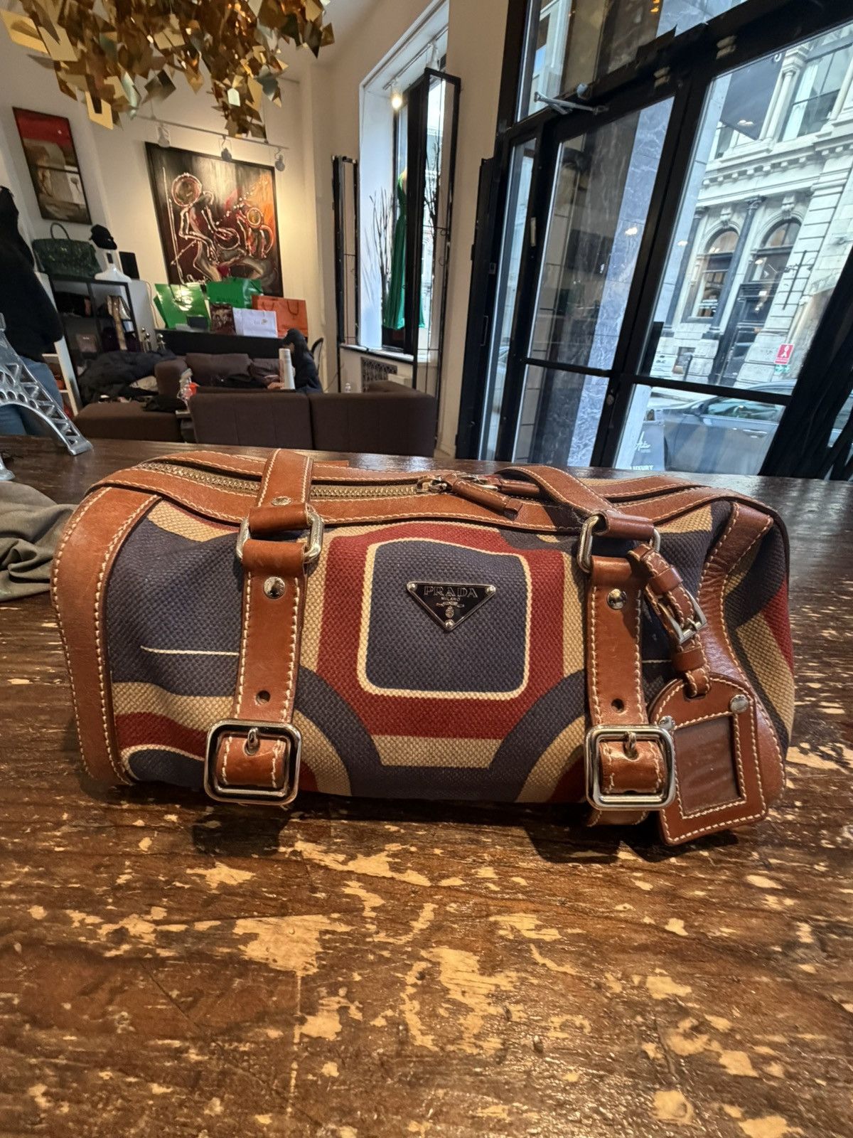 Prada Prada Geometric Canvas & Leather Doctor Bag ✨ Size ONE SIZE - 3 Thumbnail