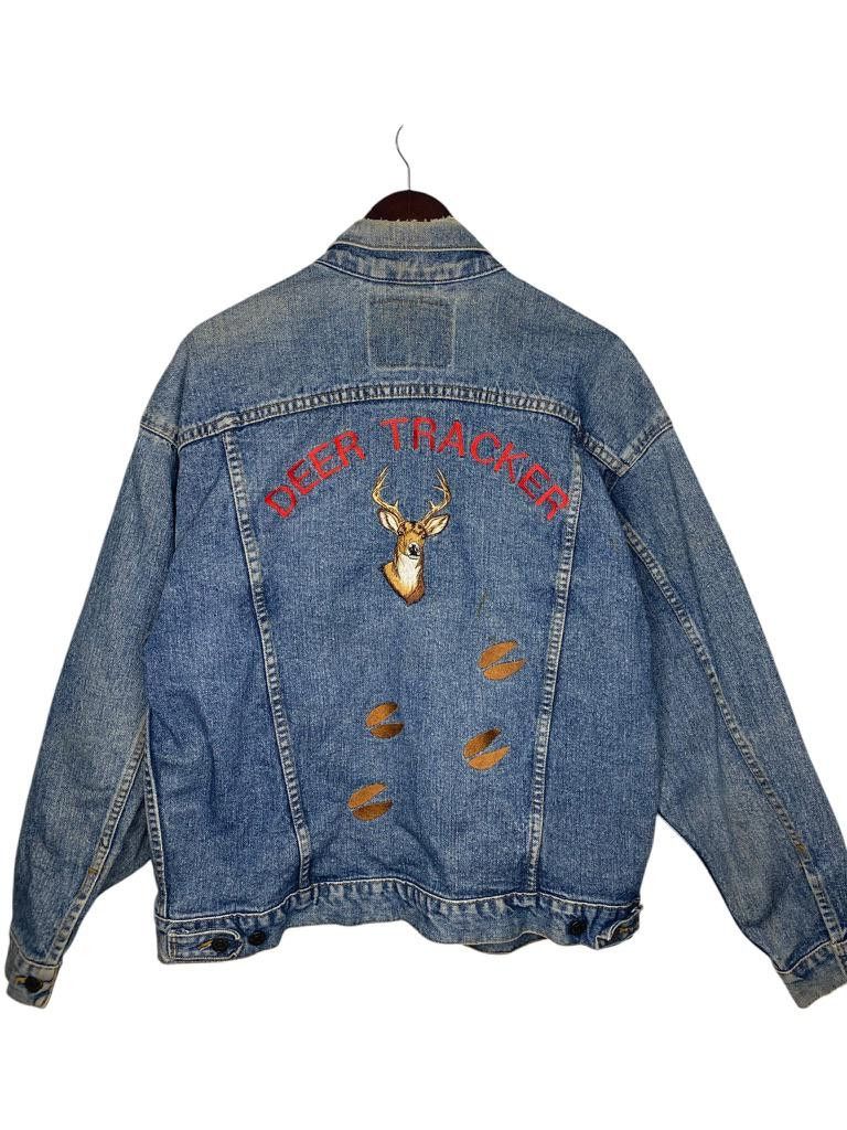 Designer Vintage 90s Deer Tracker Levis Medium Wash Denim Jacket Size US L / EU 52-54 / 3 - 1 Thumbnail