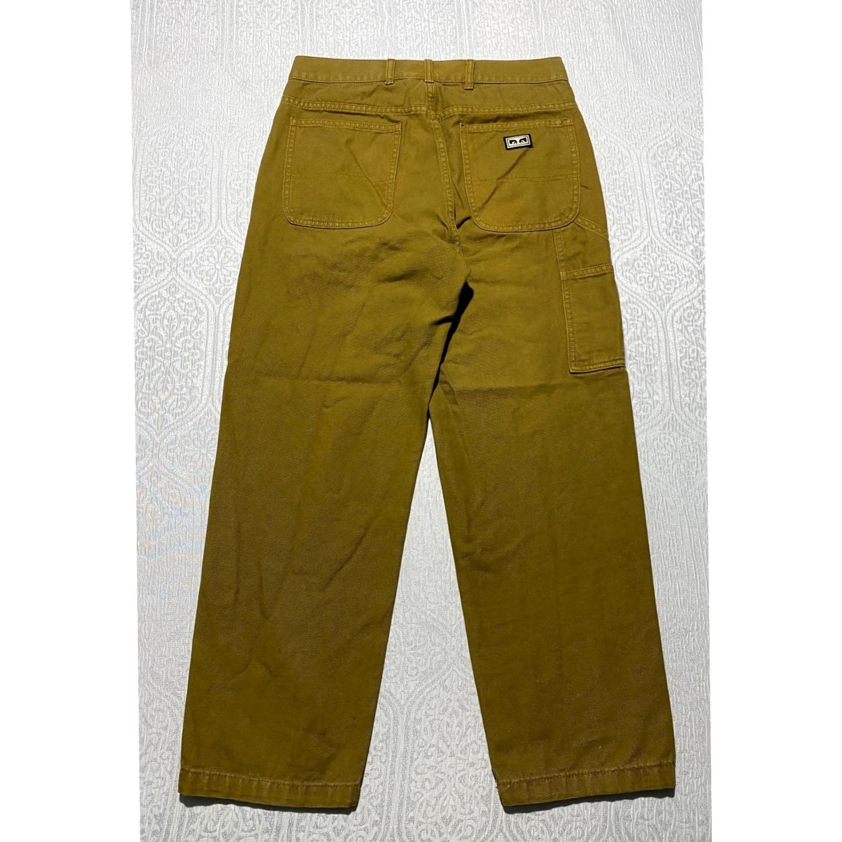 Obey Obey Carpenter Pants Mustard Yellow 30 Regular Canvas 5-Pocket Workwear Relaxed Straight Mens Size US 30 / EU 46 - 2 Thumbnail