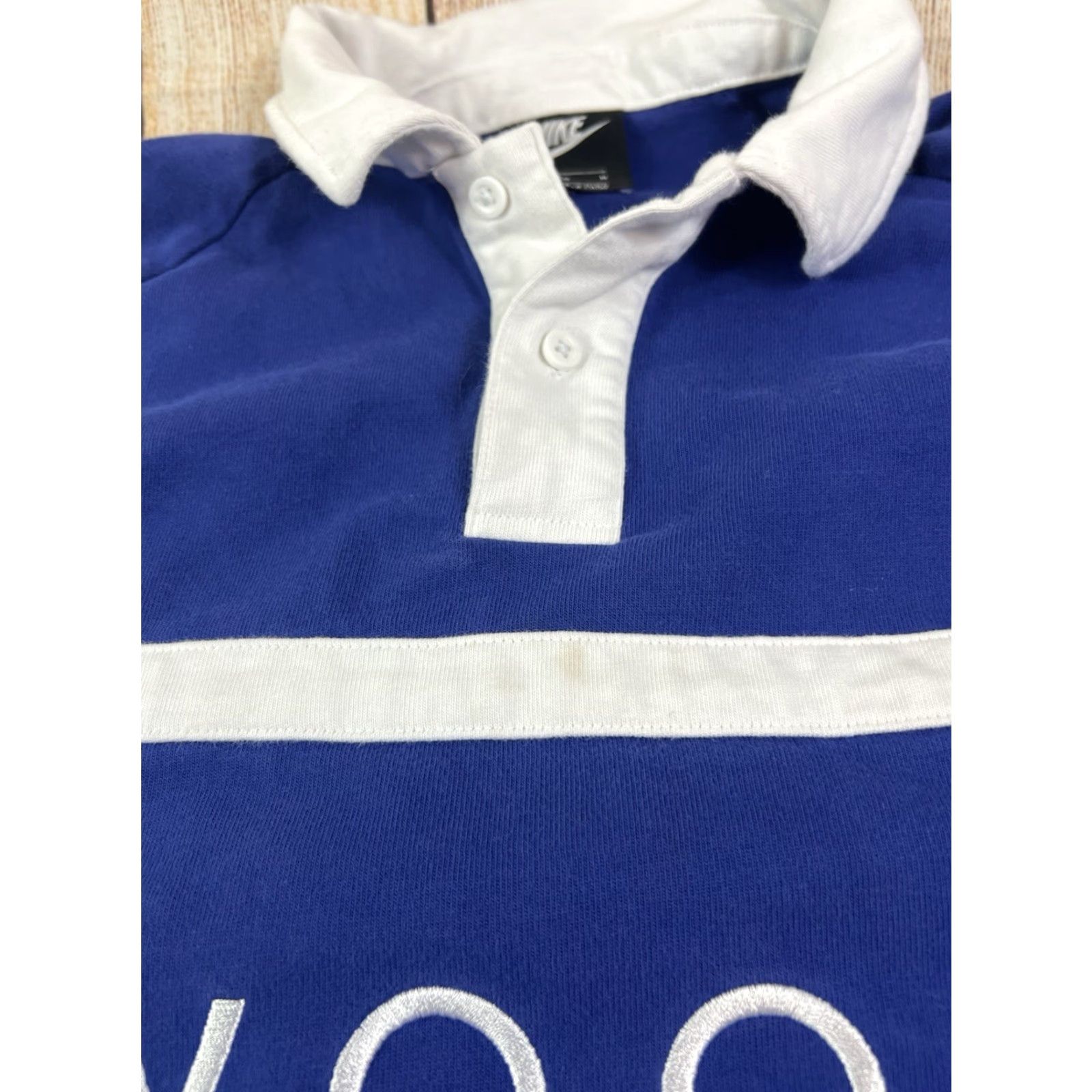 Nike Nike Polo Mens Long Sleeve Collared Rugby Shirt Swoosh CV0169-455 Blue Medium Size US M / EU 48-50 / 2 - 5 Thumbnail