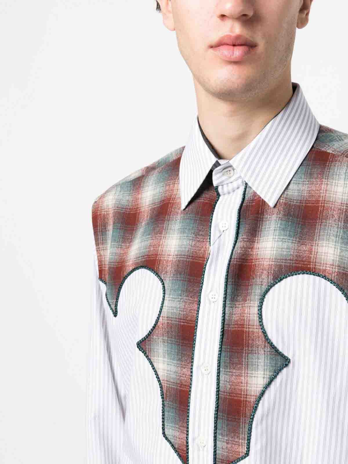 Maison Margiela o1y1124 Long Sleeves Western Style Plaid Shirt In Multicolor Size US S / EU 44-46 / 1 - 4 Thumbnail