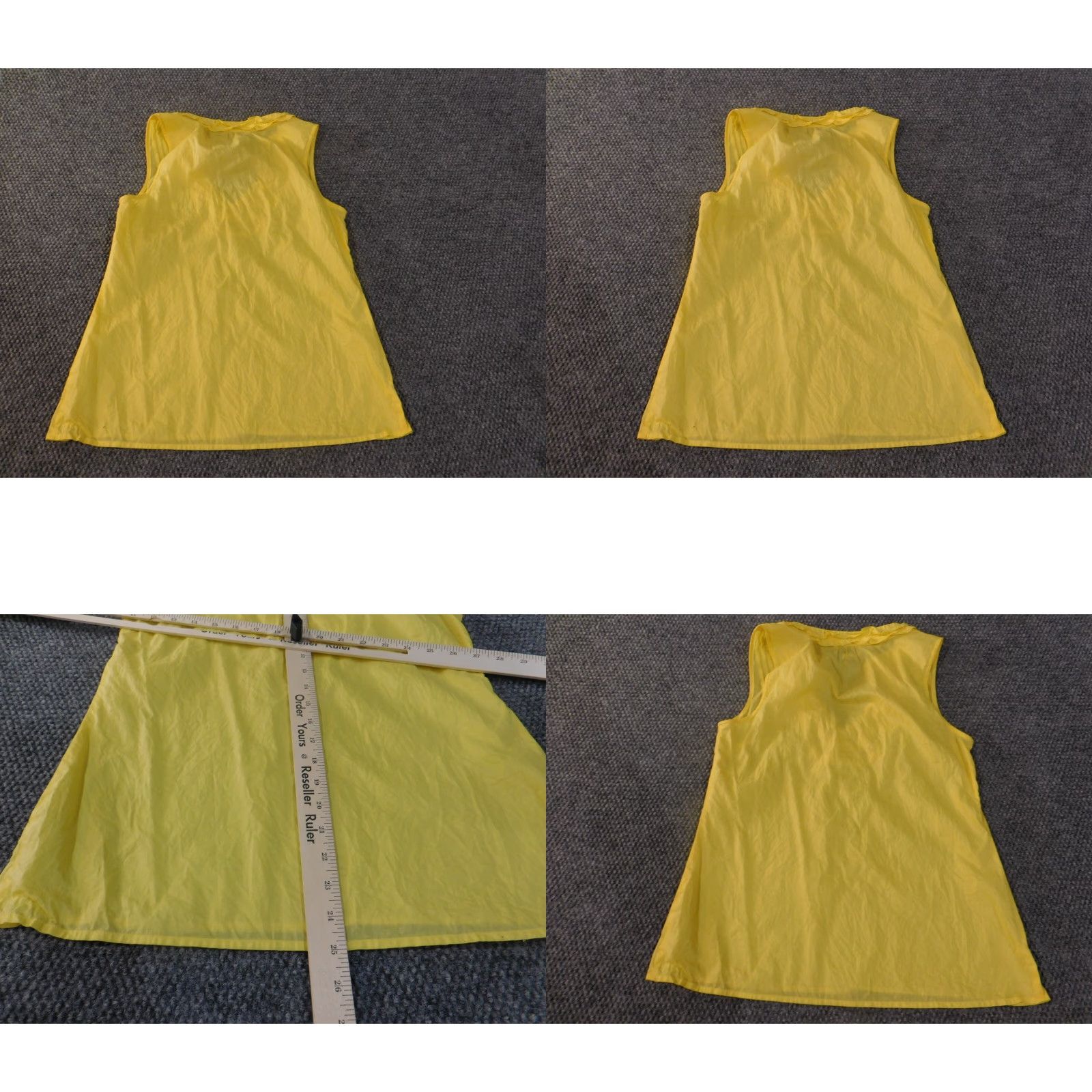 Ann Taylor Loft Ann Taylor Loft Womens Blouse Shirt V-Neck Sleeveless 100% Cotton Yellow M Casual Size M / US 6-8 / IT 42-44 - 8 Thumbnail