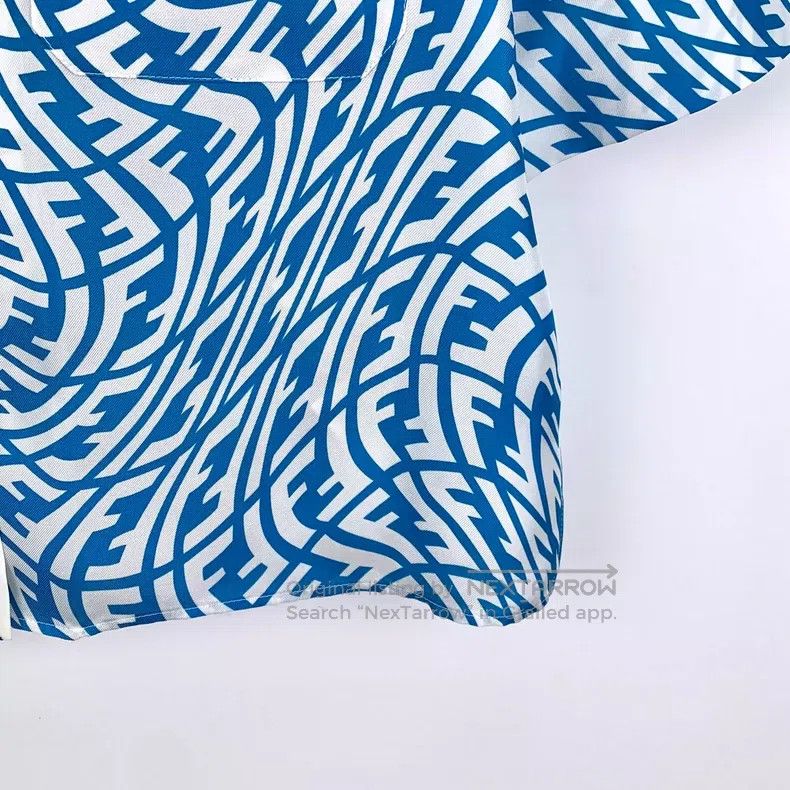 Fendi Fendi Blue logo letter full print mulberry silk set Size XS / US 0-2 / IT 36-38 - 4 Thumbnail