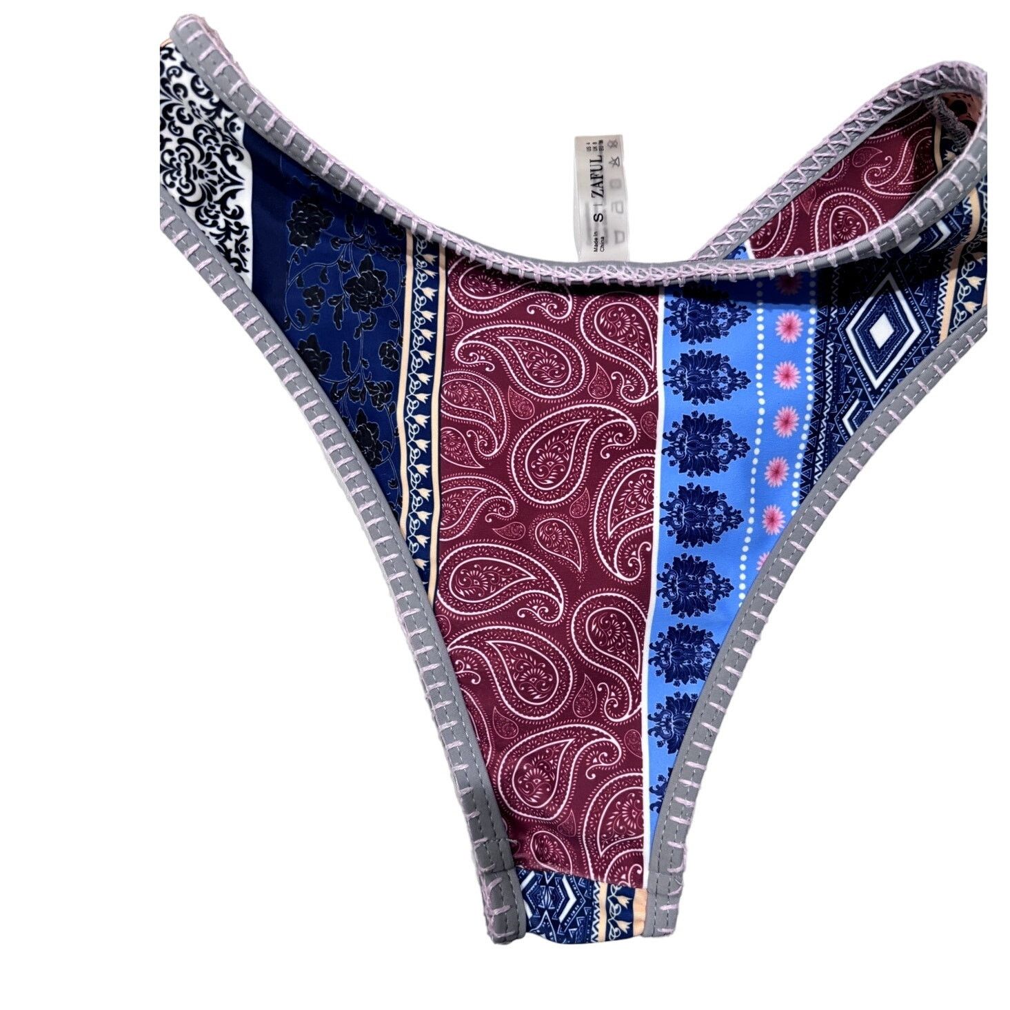 ZAFUL ZAFUL Women's Bohemian Patchwork Print Bikini Set Sz S Size ONE SIZE - 5 Thumbnail