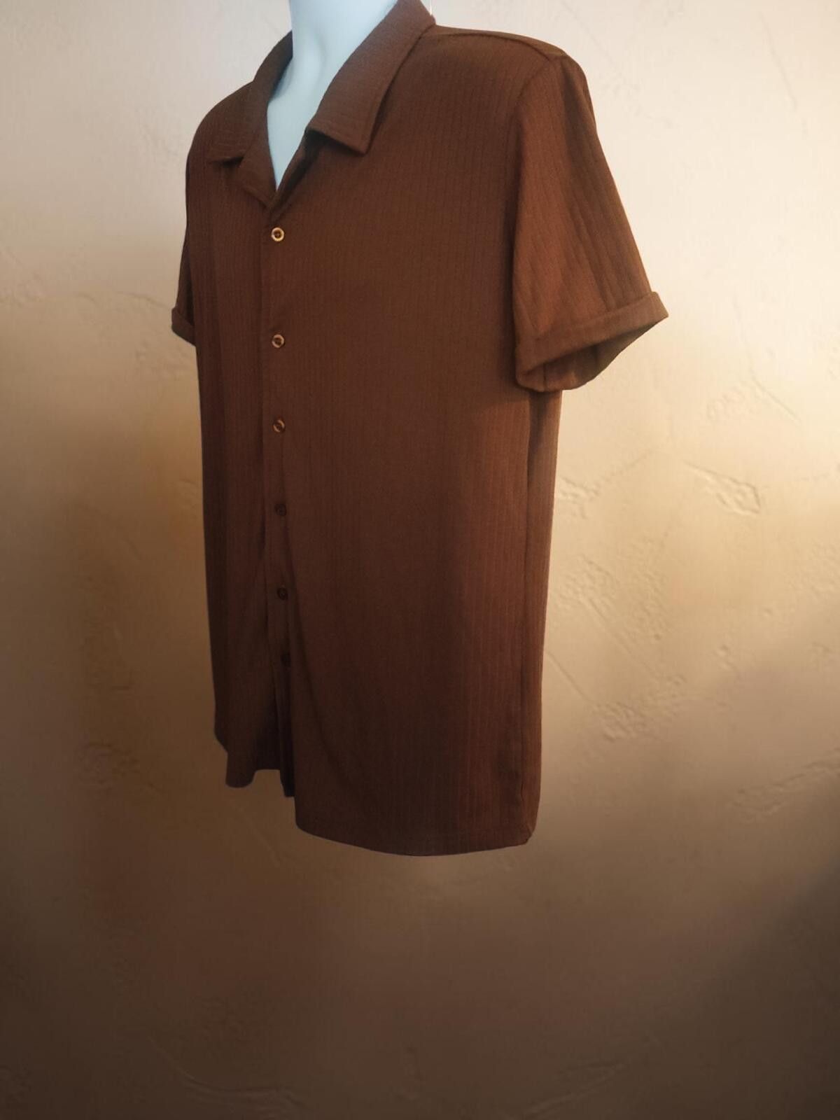 Other COOFANDY Medium Knit Brown Shirt - New Without Tags Size US M / EU 48-50 / 2 - 4 Thumbnail