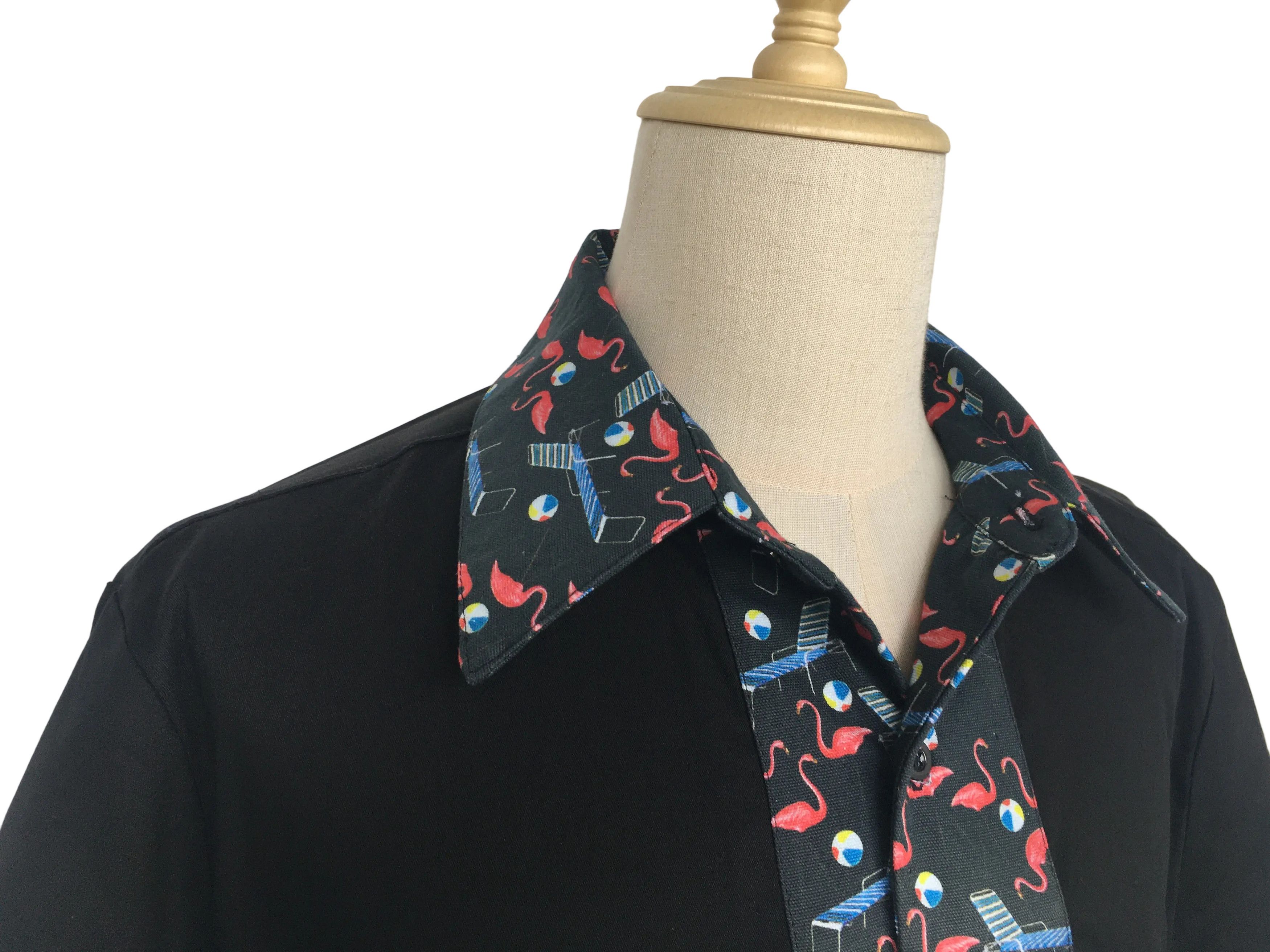 Other Men shirt short sleeves flamingo pattern casual tops Size US L / EU 52-54 / 3 - 5 Thumbnail