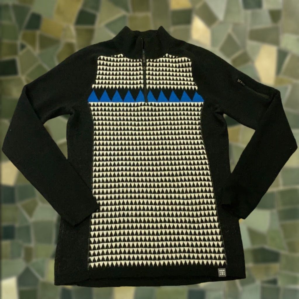 Vintage Title Nine Sweater Womens XS Black 1/4 Zip Merino Wool Blend Performance Size XS / US 0-2 / IT 36-38 - 1 Thumbnail
