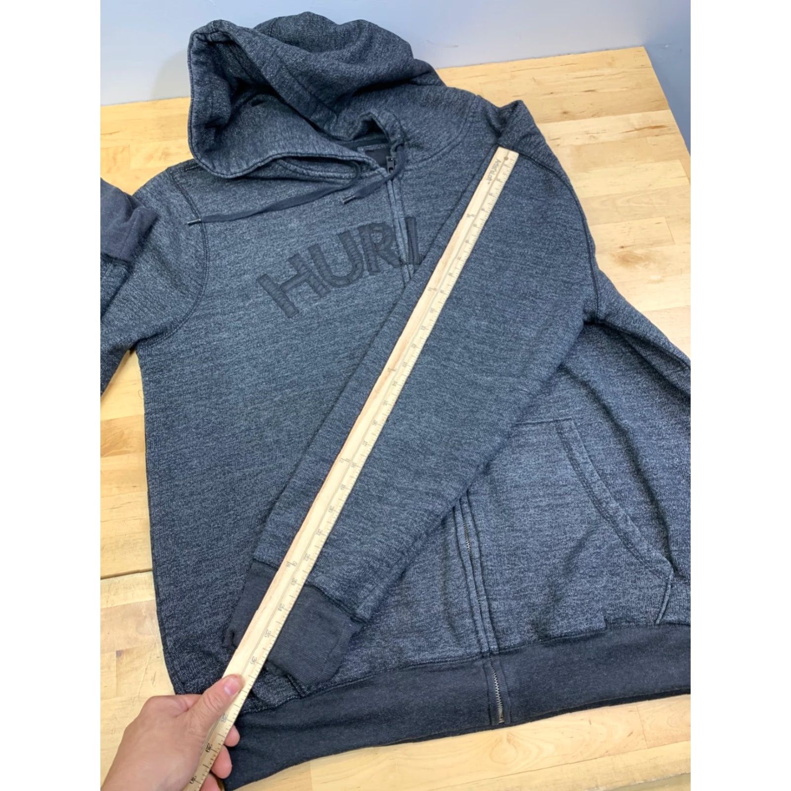 Hurley Hurley Jacket Mens XL Gray Hooded Full Zip Pockets Heavy Y2K 12771 Size US XL / EU 56 / 4 - 5 Thumbnail