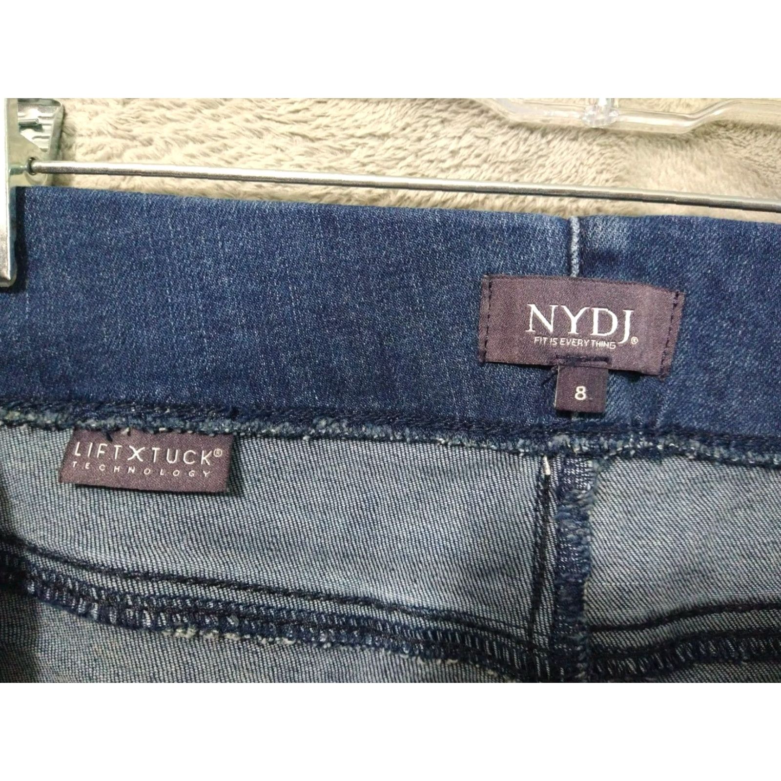 NYDJ NYDJ Jeans Womens 8 Blue Denim Skinny Ankle Pull On Mid Rise Dark Wash - Regular, 26.5in Inseam, Tummy Tuck, Pocket, Stretch, Cotton Polyester, 90s? Size 30" / US 8 / IT 44 - 7 Thumbnail