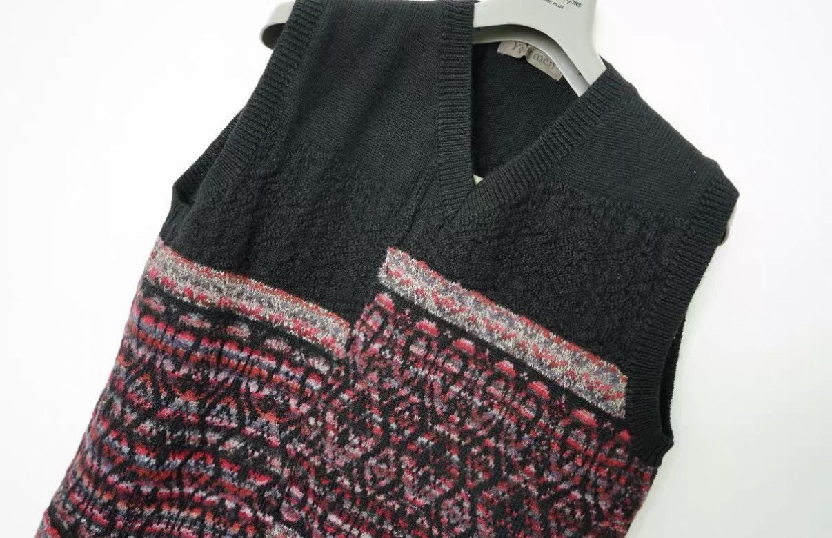 Yohji Yamamoto Yohji Yamamoto Vintage Knit Mismatched Panel Vest Size US L / EU 52-54 / 3 - 3 Thumbnail
