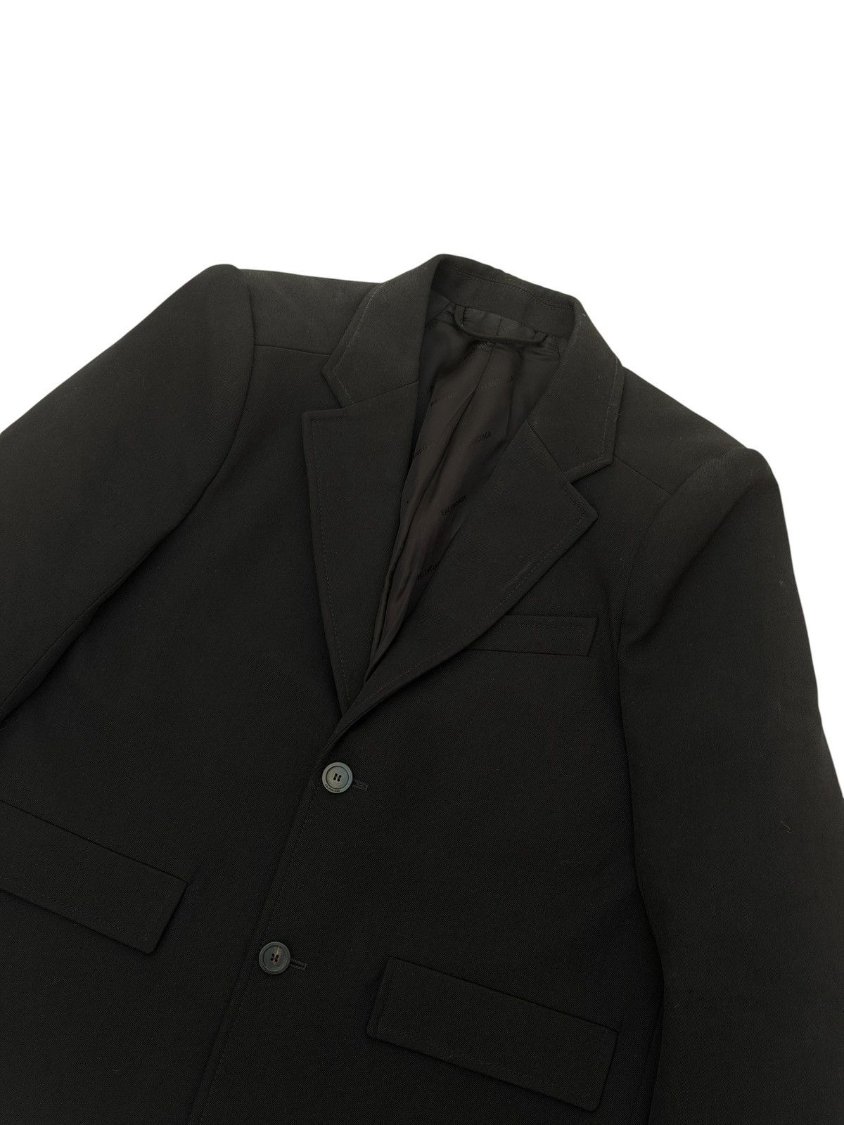Balenciaga Balenciaga Cropped Single Breasted Blazer Jacket Black Size 38S - 3 Thumbnail