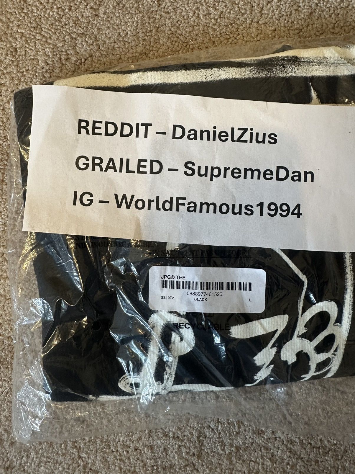 Supreme Supreme X Jean Paul Gaultier Tee 'Black' Size US L / EU 52-54 / 3 - 2 Thumbnail
