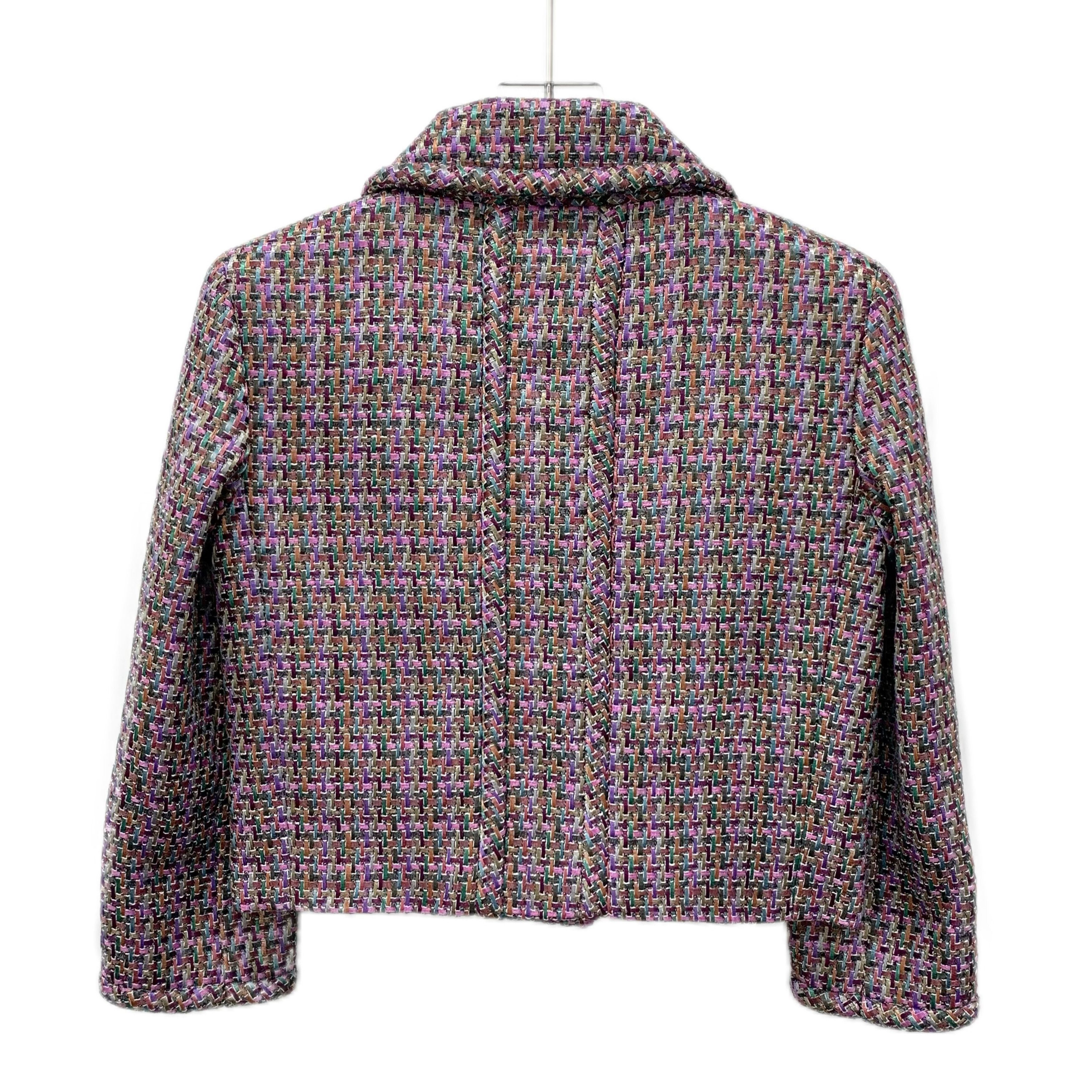 Chanel Chanel Multicolor Tweed Jacket With Crystal Button Details Size XXS / US 00 / IT 34 - 2 Thumbnail
