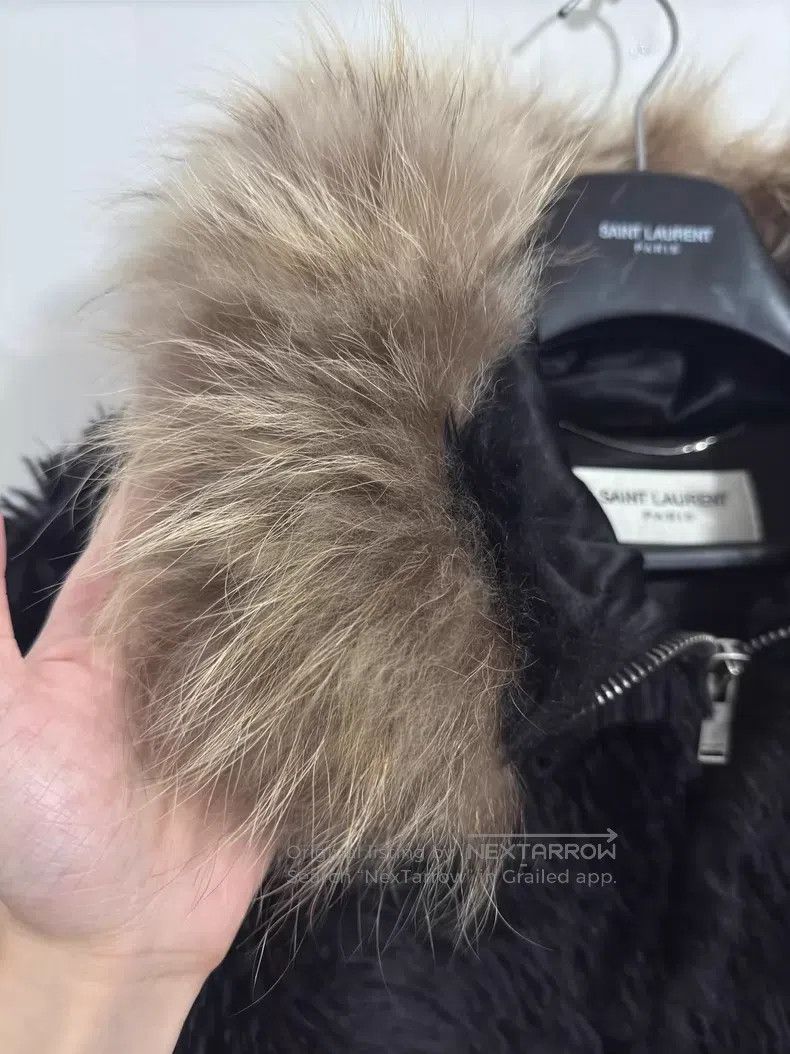 Saint Laurent Paris Saint Laurent Paris Raccoon Fur Collar Zippered Fur Coat Size US M / EU 48-50 / 2 - 4 Thumbnail