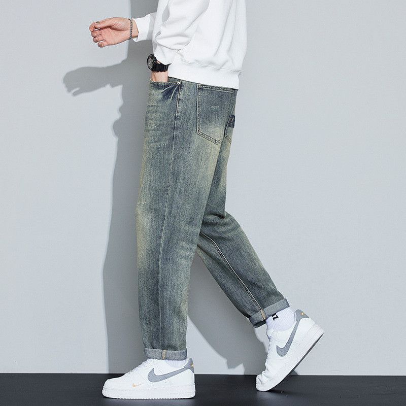 Japanese Brand American-style washed distressed straight leg jeans for men Size US 32 / EU 48 - 3 Thumbnail