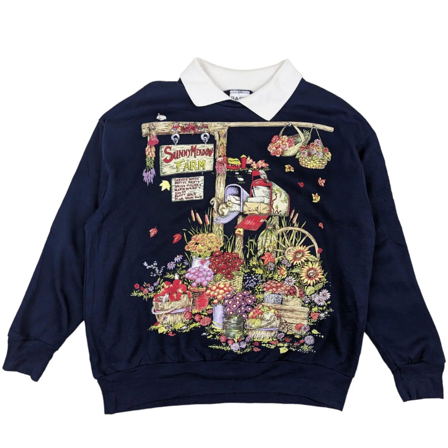 Vintage Vintage 90's BASIC EDITIONS Full Image Holiday Sweatshirt Size M / US 6-8 / IT 42-44 - 2 Thumbnail