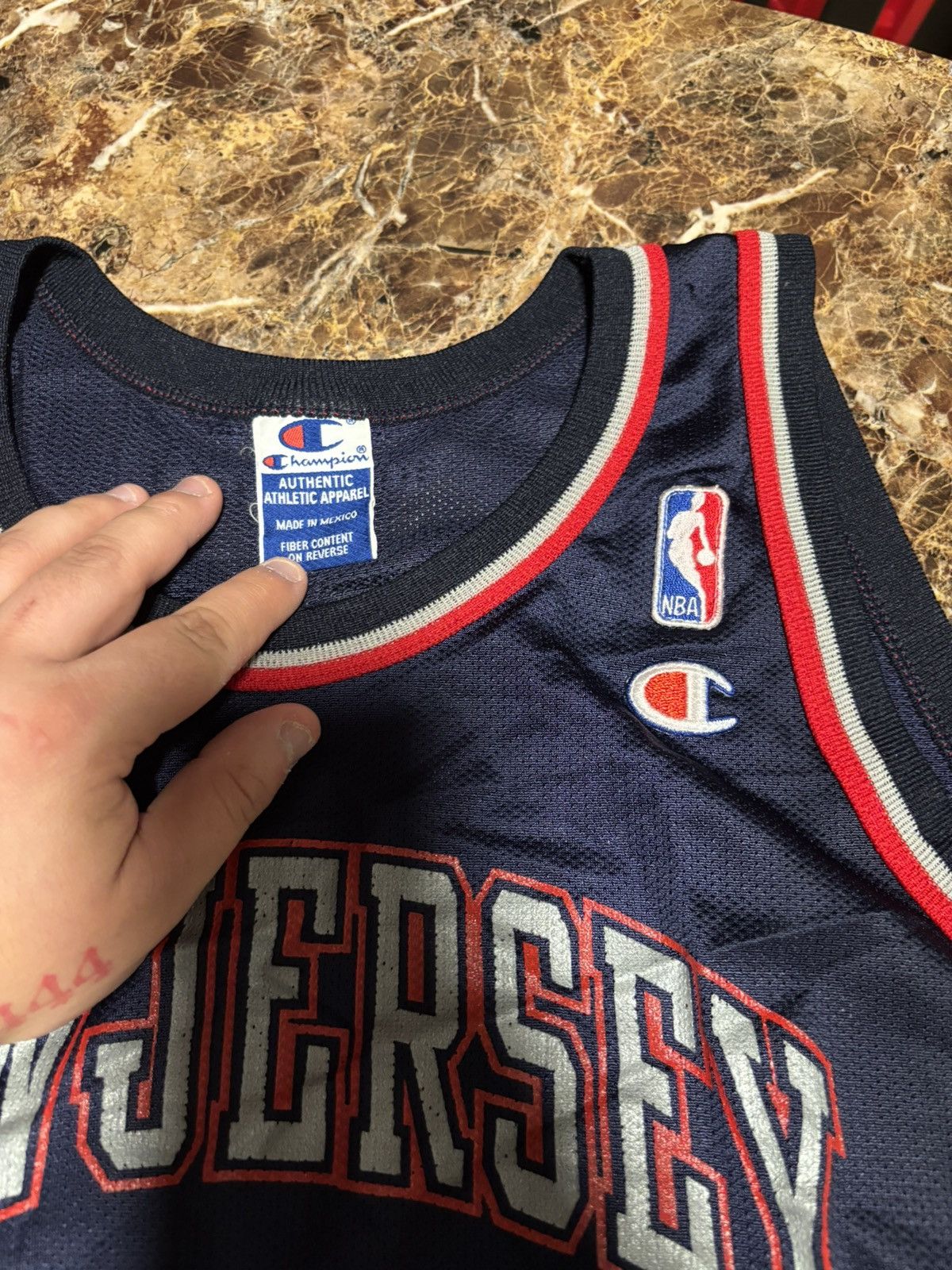 Champion Very Rare New Jersey Nets Stephon Marbury Size 48 Champion Size US M / EU 48-50 / 2 - 3 Thumbnail