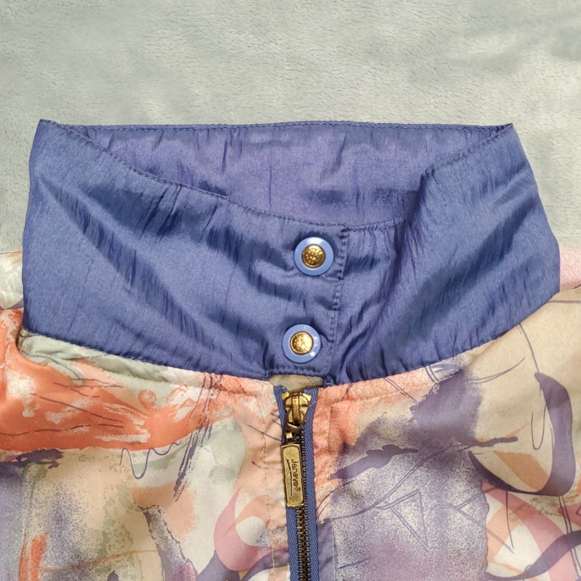 Etro VINTAGE Janeve Jacket Womens M Windbreaker 90s Retro Abstract Outerwear Y2K Purple Zip Pocket Lightweight Polyester Blend Size M / US 6-8 / IT 42-44 - 3 Thumbnail