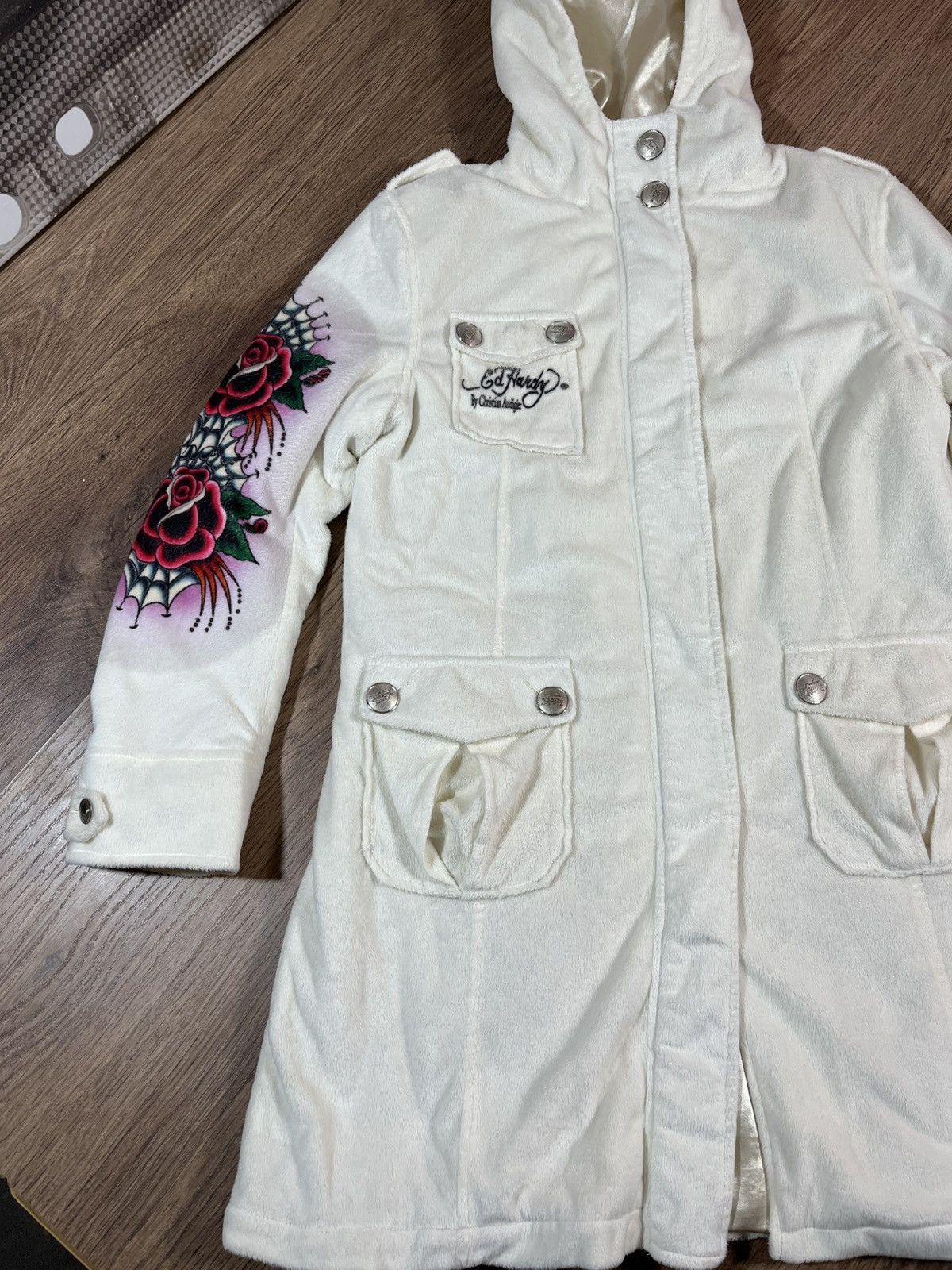Ed Hardy Plush jacket Ed Hardy By Christian Audigier teddy coat Size L / US 10 / IT 46 - 2 Thumbnail