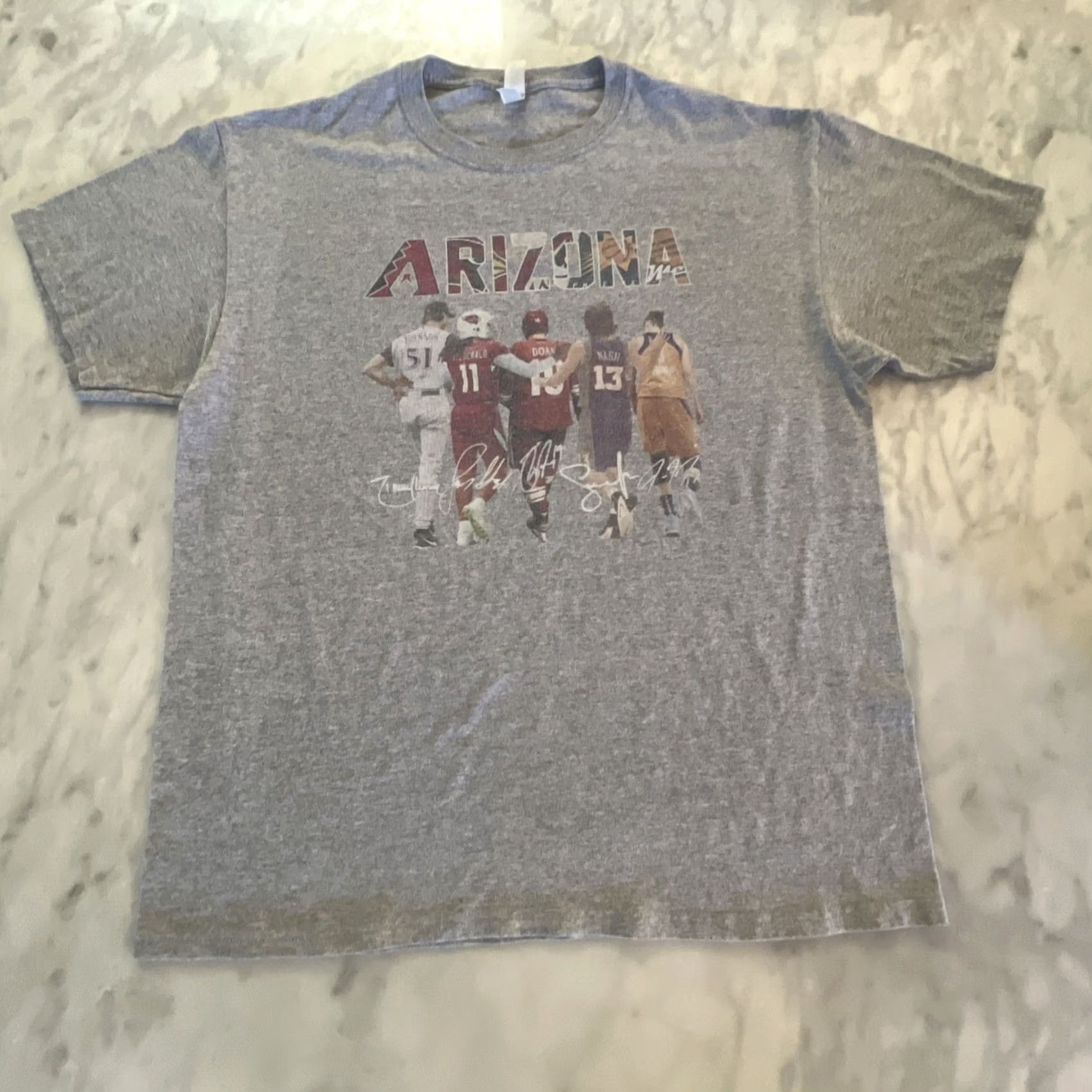 Jerzees Arizona Sports Graphic T Shirt L Gray Nike? (Note: Original title includes players; not adding new information) Size US L / EU 52-54 / 3 - 3 Thumbnail