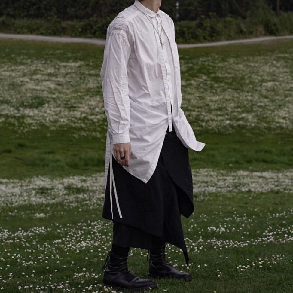 The Viridi-anne Pull Up Gathered Long Shirt cotton bondage strap gathered Size US M / EU 48-50 / 2 - 9 Thumbnail