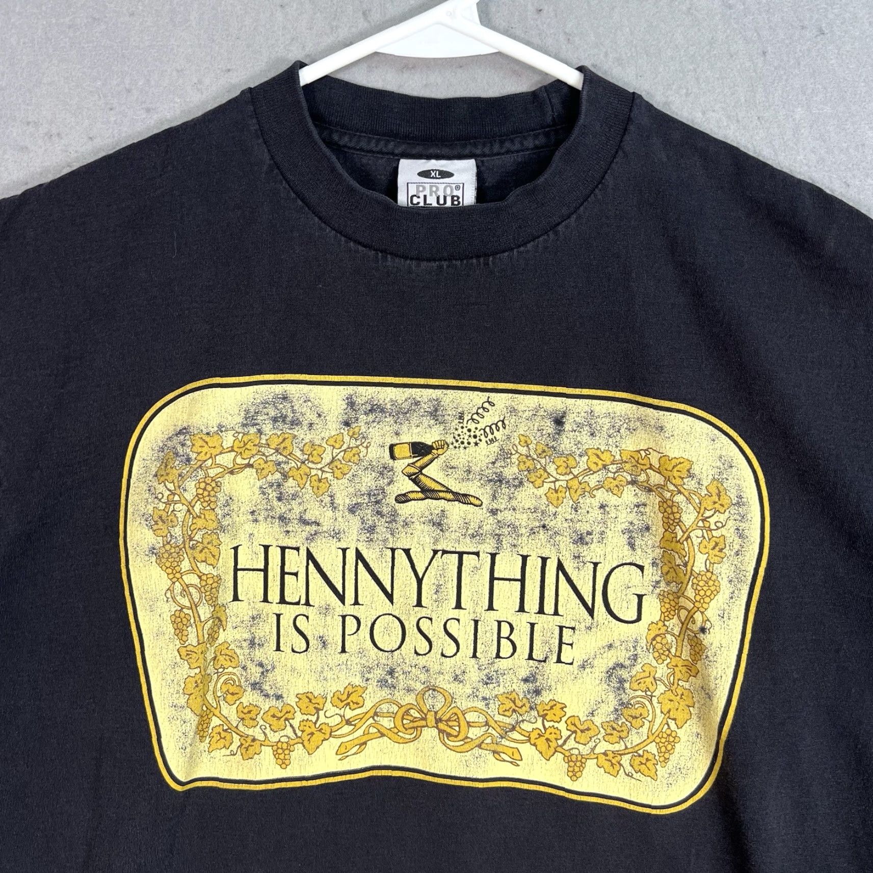Vintage VINTAGE Pro Club Hennything Is Possible T-Shirt Men's XL Black 2000s Graphic Tee Sportswear Size US XL / EU 56 / 4 - 4 Thumbnail