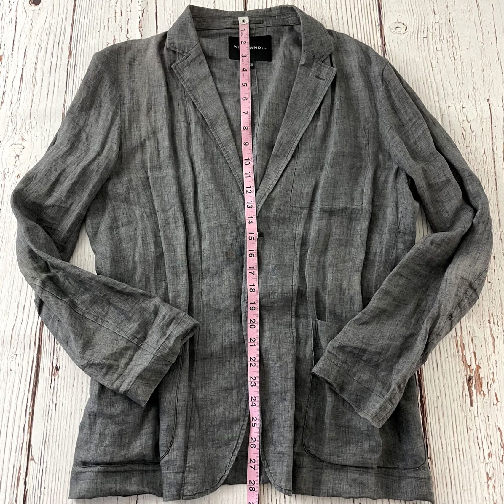Vintage Niko And... Blazer Top Shirt Womens 3 Blue Gray Linen Button Front 100% Linen Lightweight Blouse Women XS? Size XS / US 0-2 / IT 36-38 - 3 Thumbnail