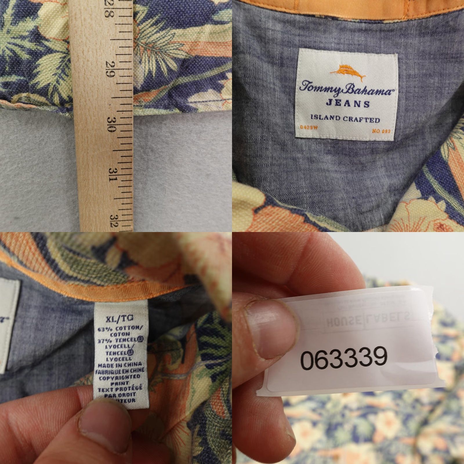 Tommy Bahama Tommy Bahama Shirt Mens XL Green Pink Floral Hawaiian Islands Camp Loop Collar Button-Up Size US XL / EU 56 / 4 - 8 Thumbnail