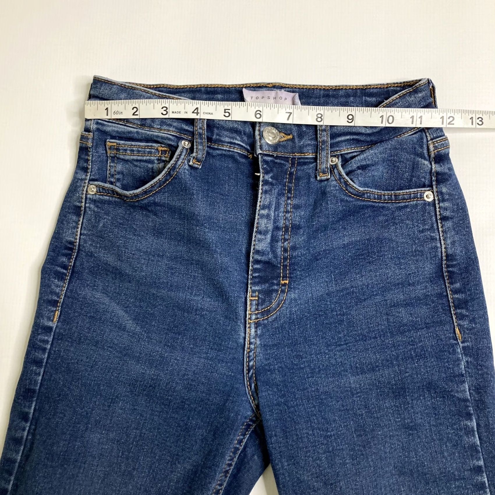 Topshop Topshop Moto Jamie Crop Jeans Skinny Mid Rise Women’s Blue Denim 24x25 Slim 5-Pocket Size 4XL / US 24-26 - 6 Thumbnail