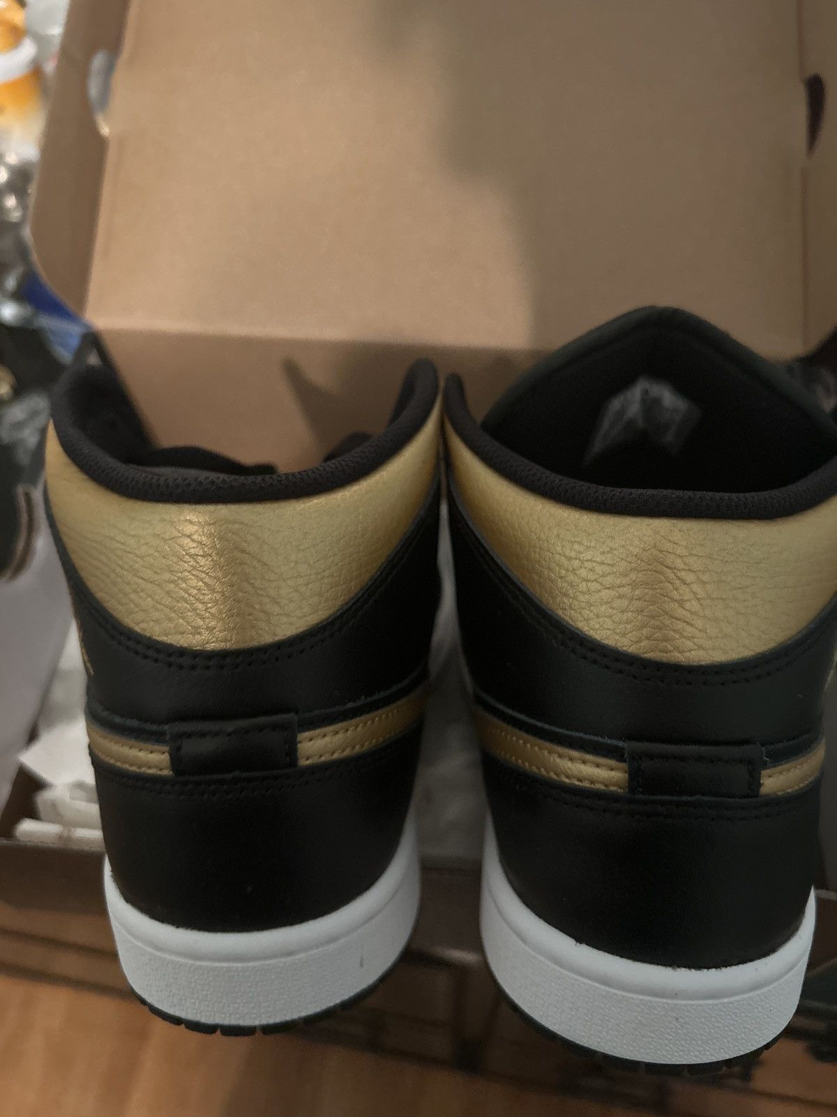 Jordan Brand Black and gold Air Jordan 1’s Mid Size US 8 / EU 41 - 1 Thumbnail