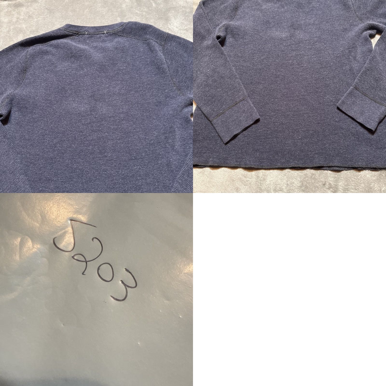 Wallace & Barnes Wallace & Barnes Henley Shirt Mens XL Blue Waffle Knit J.Crew Thermal Shirt Size US XL / EU 56 / 4 - 8 Thumbnail